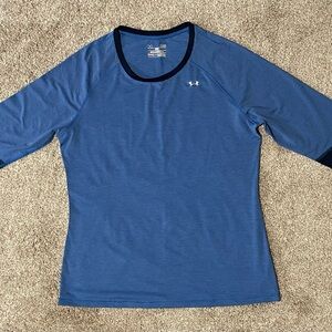 Under Armour Striped Blue Performance Top